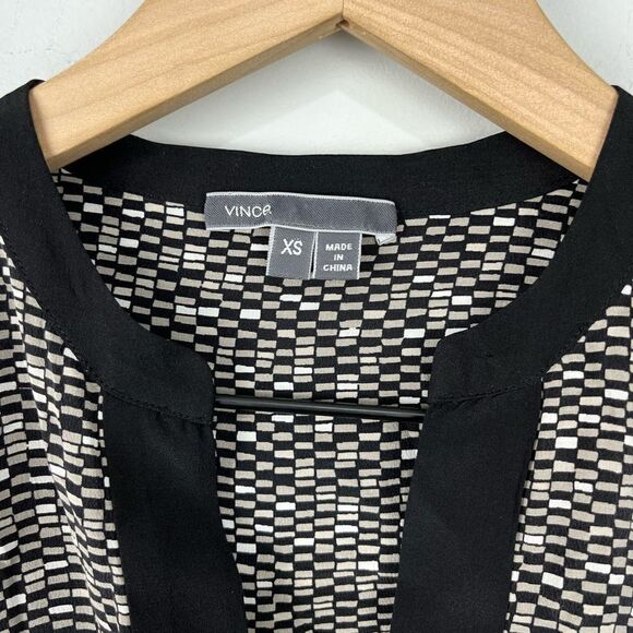 Vince Patterned Drawstring Waist Dress XS - Picture 4 of 7